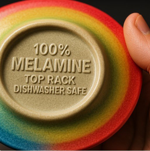 2 Melamine plate dishwasher safe symbol