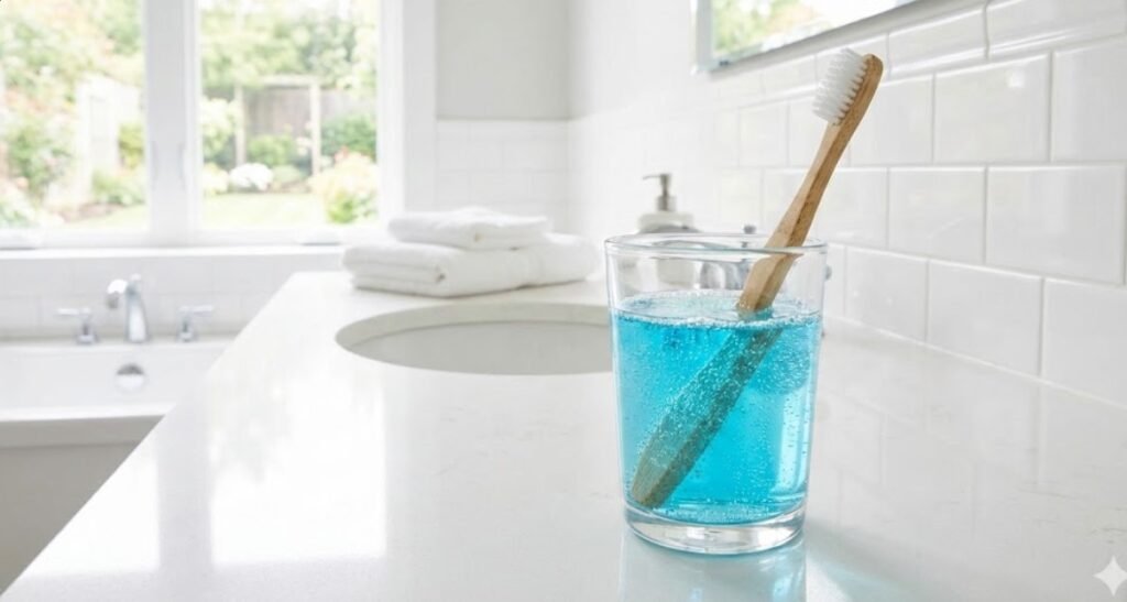 6666 Safe way to clean toothbrush using soaking method