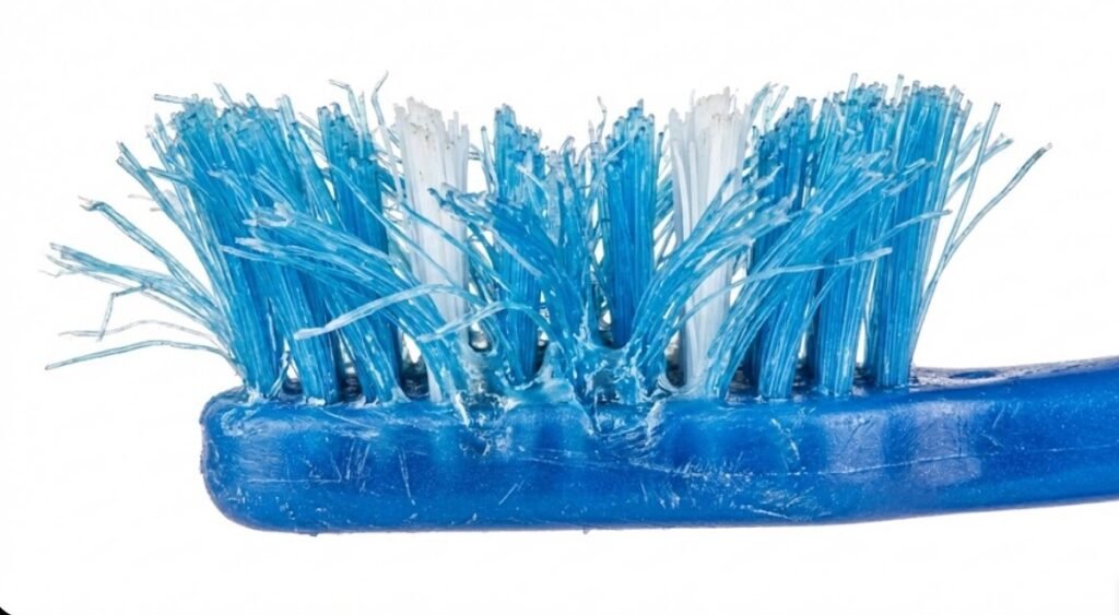 Damaged toothbrush bristles after dishwasher cycle Damaged toothbrush bristles after dishwasher cycle