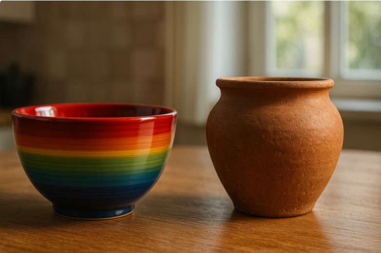 Glazed ceramic vs unglazed handmade pottery comparison