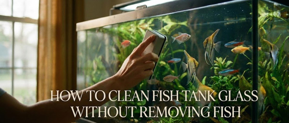 how to clean fish tank glass without removing fish