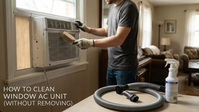 how to clean window ac unit without removing it