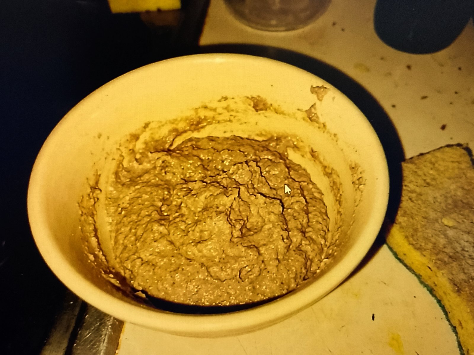 sad pancake Cleaning paste texture looking like batter