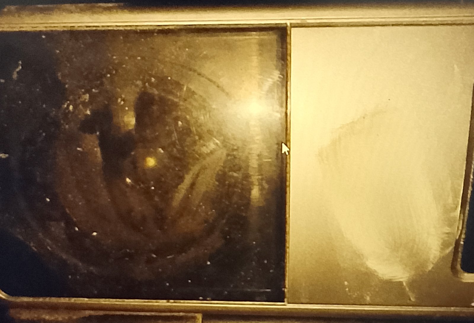 Half cleaned Herschel backpack panel showing comparison