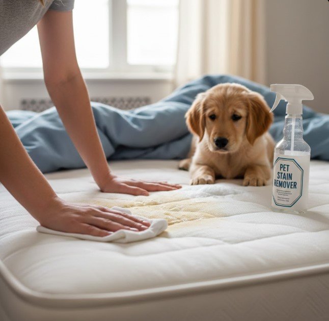 how to clean dog urine from a mattress