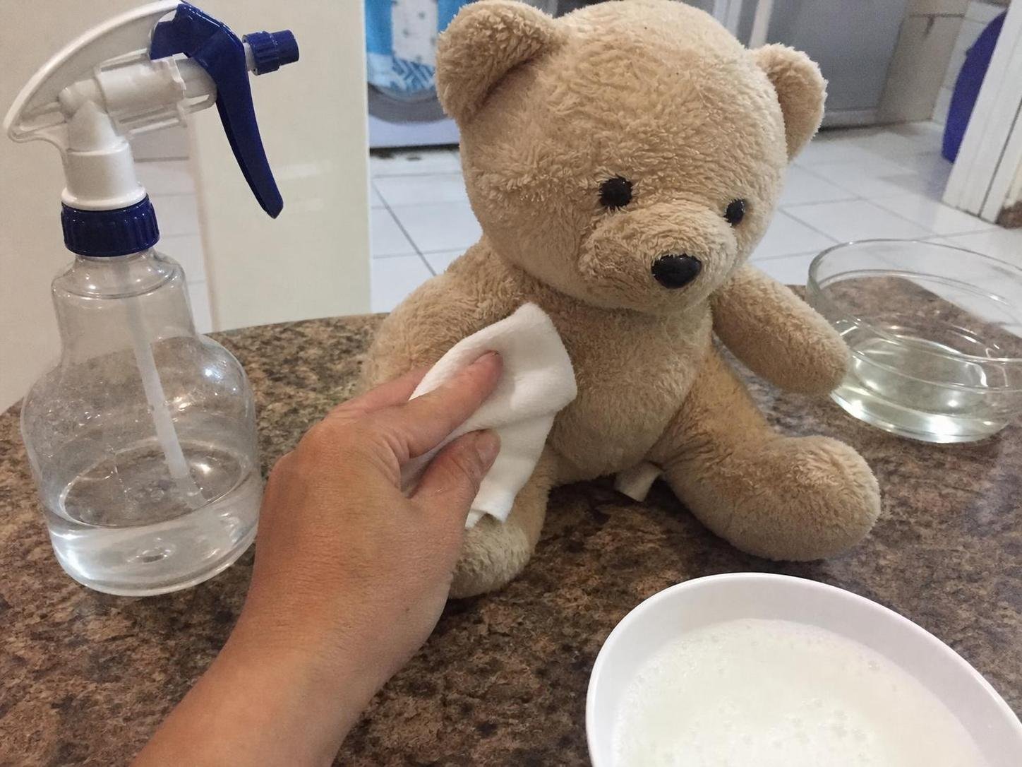 Real household cleaning scene for how to clean plush toys without washing machine