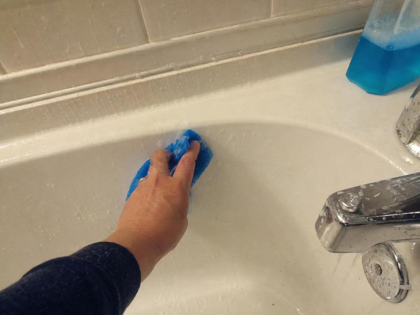 Close-up household cleaning method for cleaning chores checklist