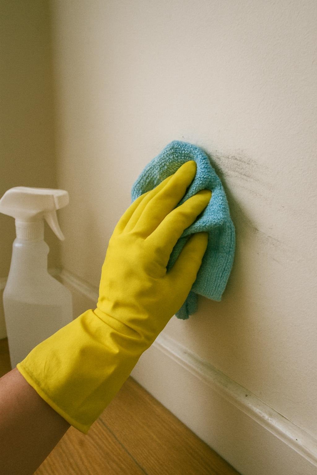 cleaning method 🟩2. Row number 2 152 Close-up of cleaninghow to remove scuff marks from painted walls