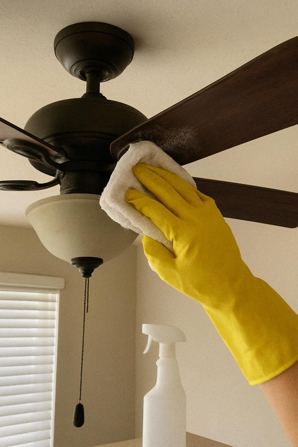 cleaning method 🟩2. Row number 2 155 Close-up of cleaninghow to clean ceiling fan without dust falling everywhere