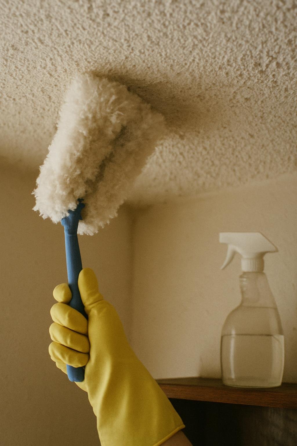 cleaning method 🟩2. Row number 2 157 Close-up of cleaninghow to clean dust from popcorn ceiling