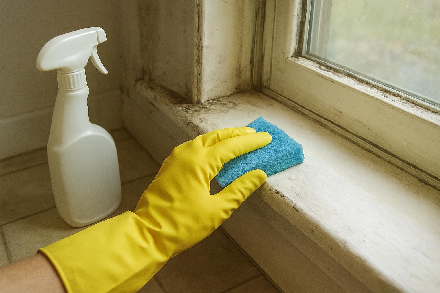 Close-up of cleaningwhy does my house smell musty after rain 