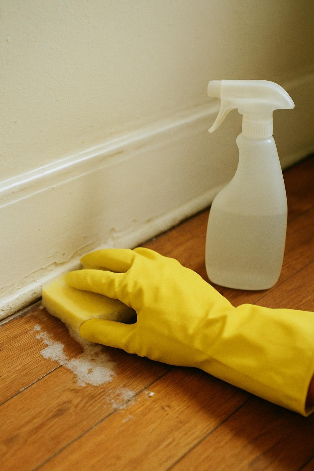 Close-up of cleaninghow to remove old house smell from a room 