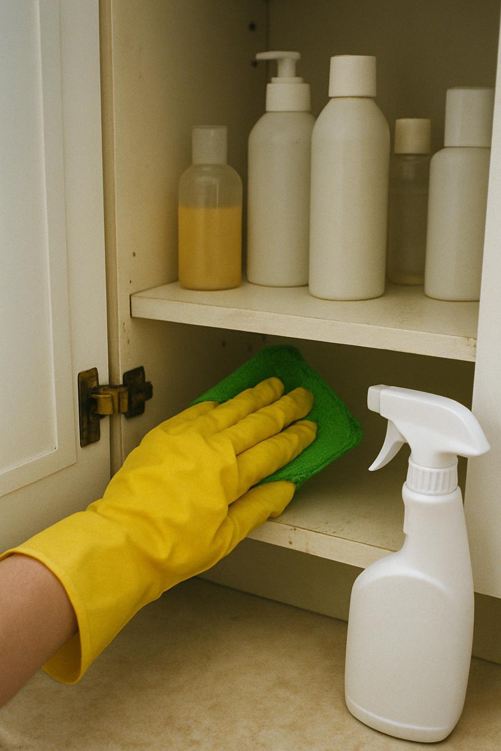cleaning method 🟩2. Row number 2 211 Close-up of cleaningbathroom cabinet declutter checklist