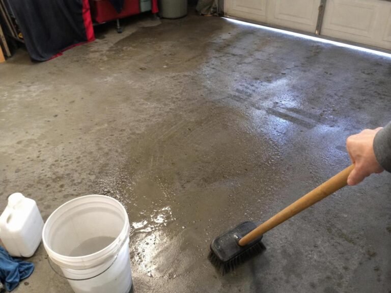 Real household cleaning scene for how to clean a garage floor after winter; best way to clean a garage floor after winter; clean a garage floor after winter without damage; safe cleaner for a garage floor after winter; a garage floor after winter cleaning mistakes; how often to clean a garage floor after winter
