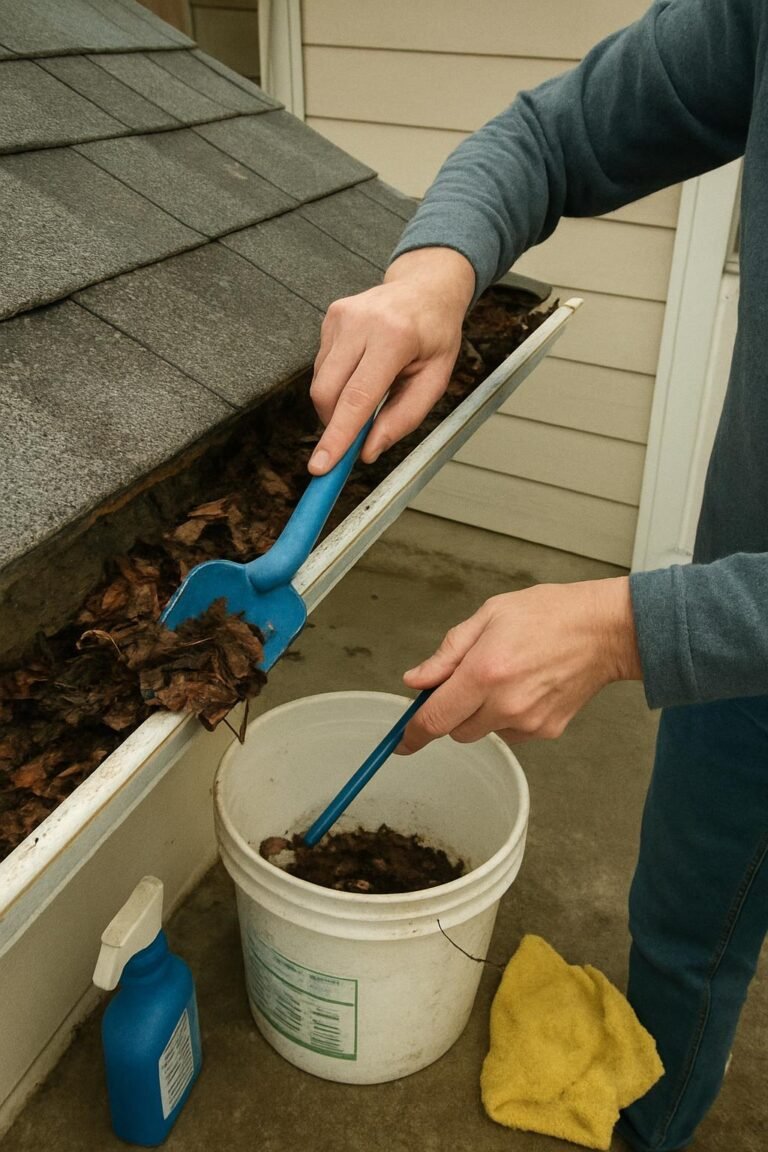 Real household cleaning scene for how to clean gutters without a ladder; best way to clean gutters without a ladder; clean gutters without a ladder without damage; safe cleaner for gutters without a ladder; gutters without a ladder cleaning mistakes; how often to clean gutters without a ladder