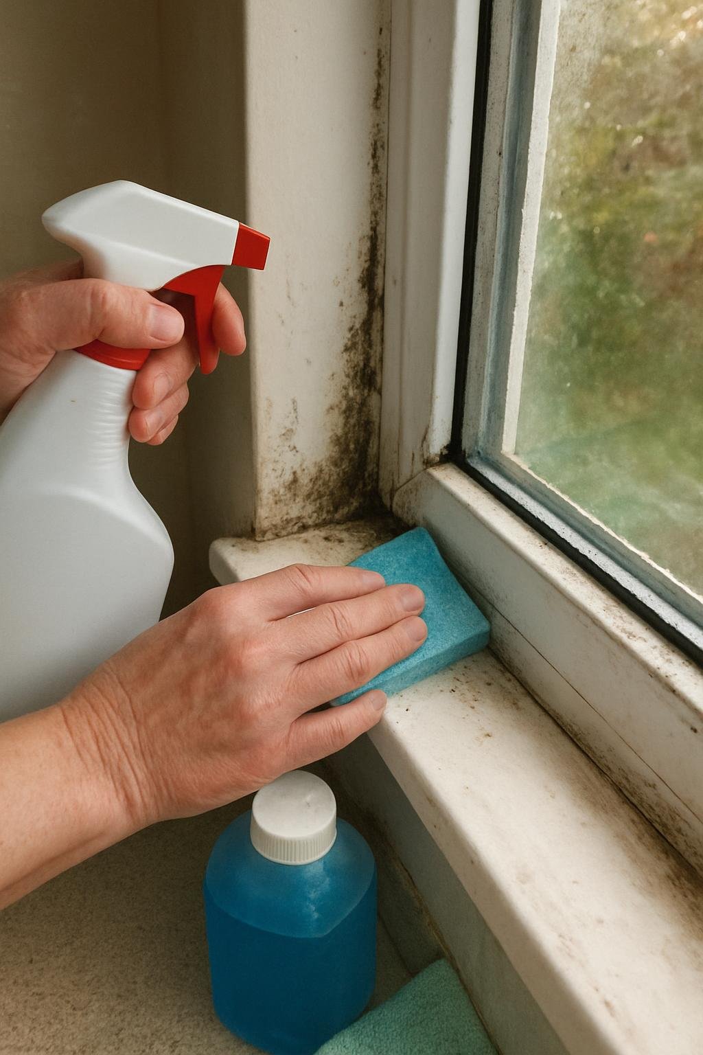 output1 124 Real household cleaning scene for how to remove mold from window frames; best way to remove mold from window frames; remove mold from window frames without damage; safe cleaner for mold from window frames; how to prevent mold from window frames; mold from window frames cleaning mistakes