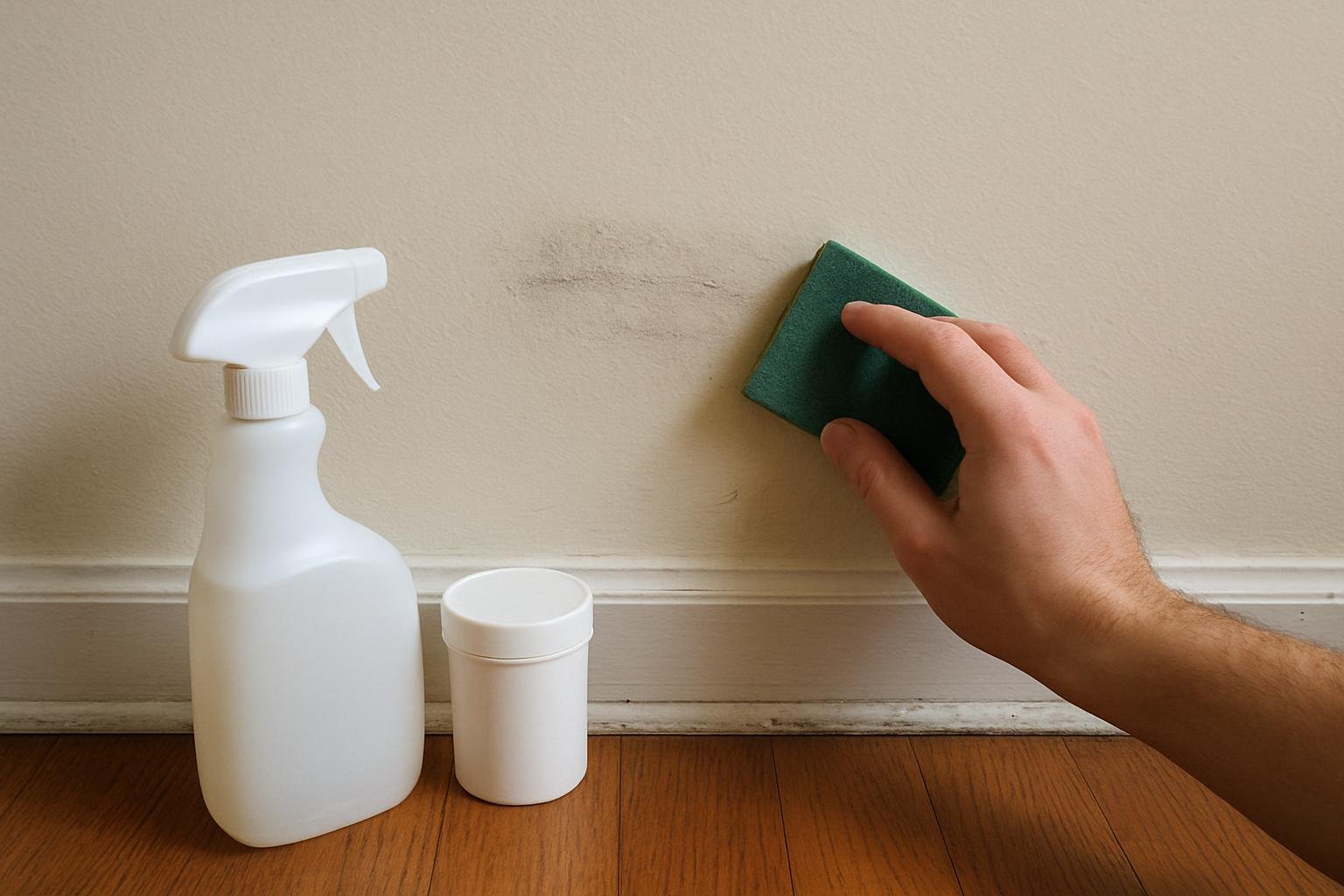 output1 152 Household cleaning setup for how to remove scuff marks from painted walls