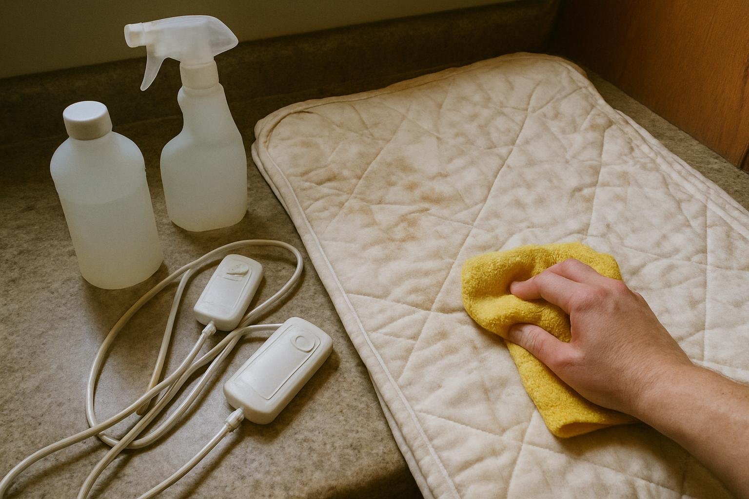 Real household cleaning scene for how to clean an electric blanket safely; best way to clean an electric blanket safely; clean an electric blanket safely without damage; safe cleaner for an electric blanket safely; an electric blanket safely cleaning mistakes; how often to clean an electric blanket safely