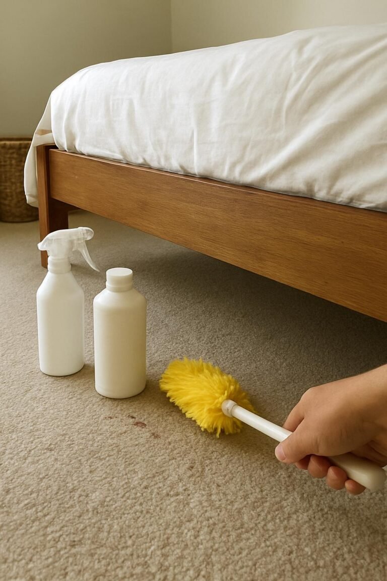 Real household cleaning scene for how to clean under the bed without moving it; best way to clean under the bed without moving it; clean under the bed without moving it without damage; safe cleaner for under the bed without moving it; under the bed without moving it cleaning mistakes; how often to clean under the bed without moving it