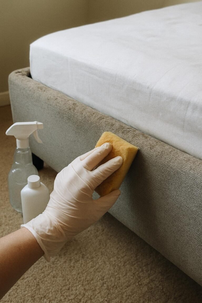 Real household cleaning scene for how to clean a fabric bed frame; best way to clean a fabric bed frame; clean a fabric bed frame without damage; safe cleaner for a fabric bed frame; a fabric bed frame cleaning mistakes; how often to clean a fabric bed frame