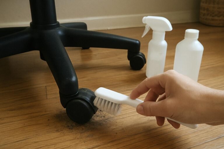 output1 188 Real household cleaning scene for how to clean office chair wheels; best way to clean office chair wheels; clean office chair wheels without damage; safe cleaner for office chair wheels; office chair wheels cleaning mistakes; how often to clean office chair wheels