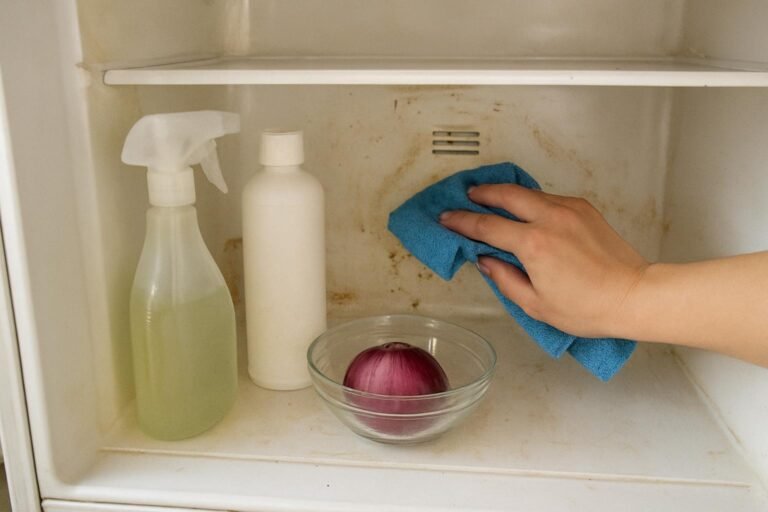 Real household cleaning scene for how to remove onion smell from refrigerator; best way to remove onion smell from refrigerator; remove onion smell from refrigerator without damage; safe cleaner for onion smell from refrigerator; how to prevent onion smell from refrigerator; onion smell from refrigerator cleaning mistakes