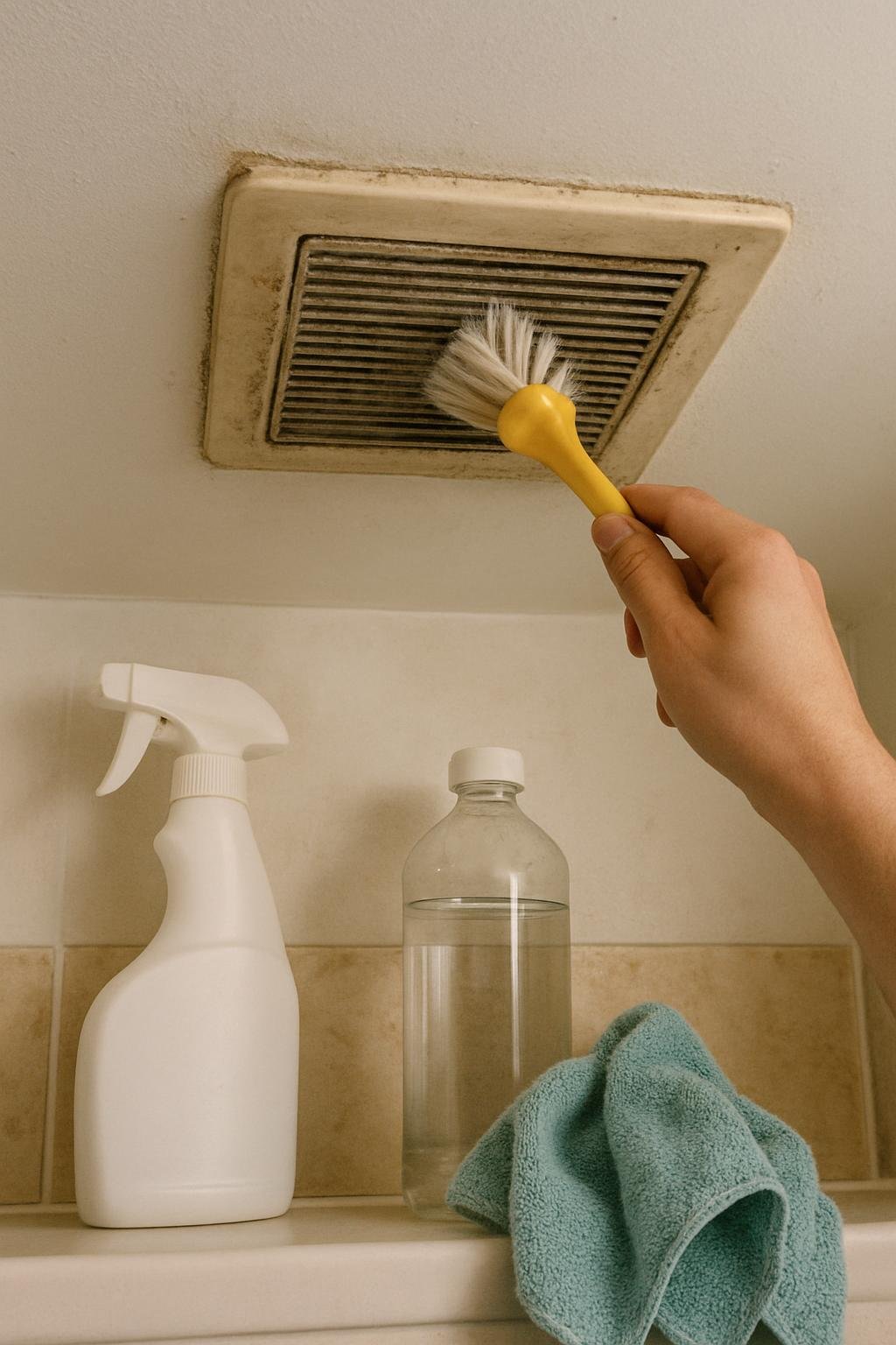 output1 199 Household cleaning setup for how to clean bathroom exhaust fan without removing it
