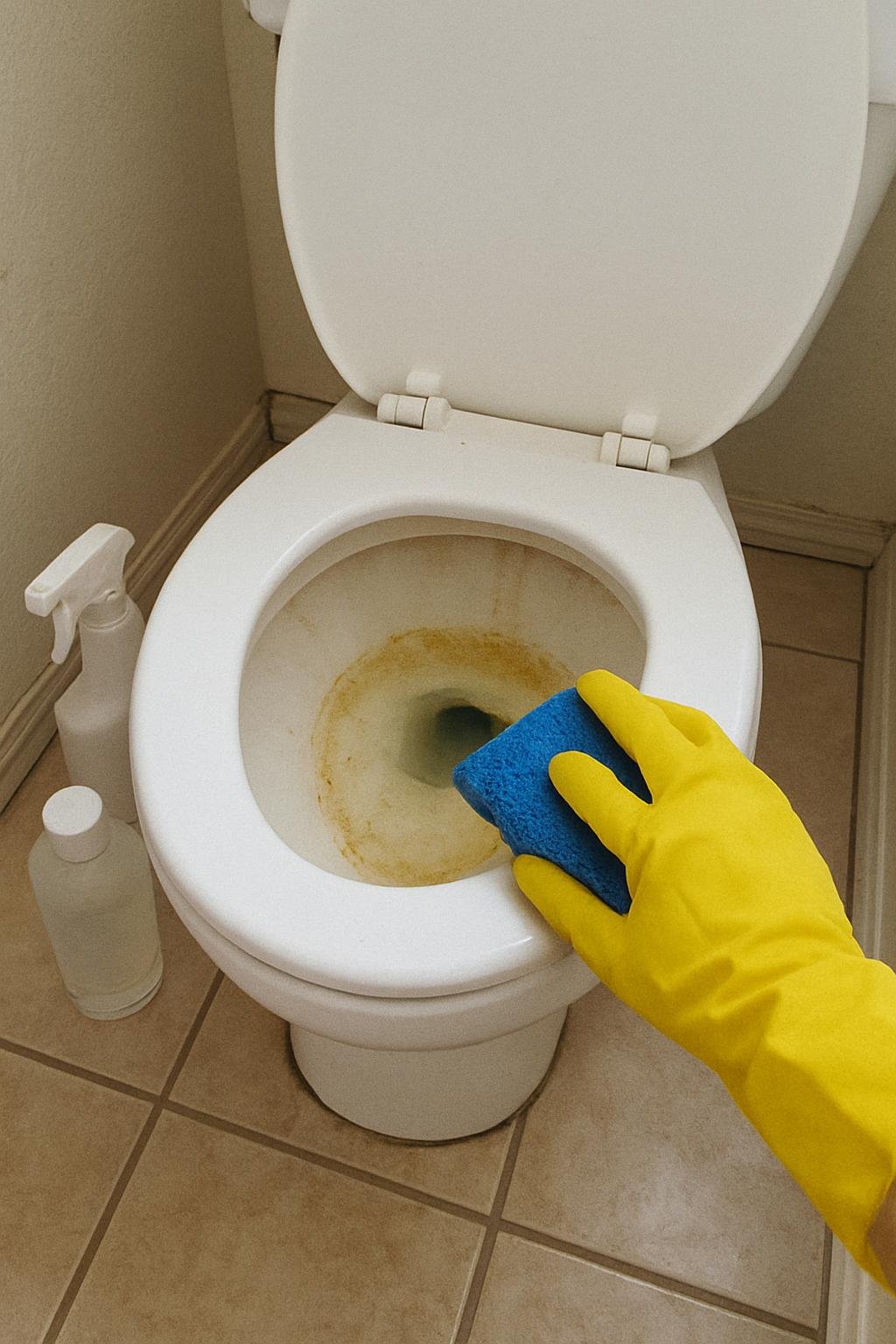 output1 201 Household cleaning setup for how to remove urine scale from toilet bowl