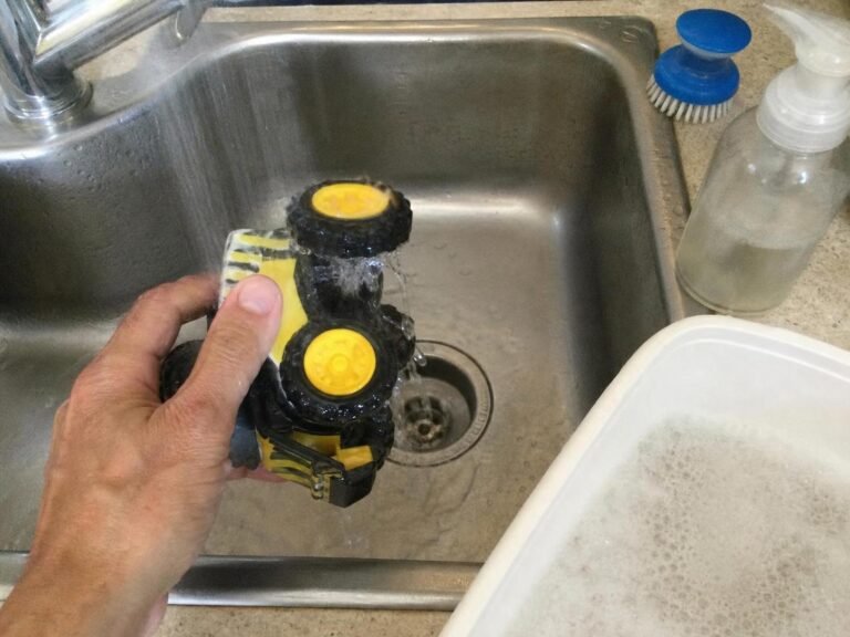 Real household cleaning scene for how to wash toys with batteries how to clean toys with batteries