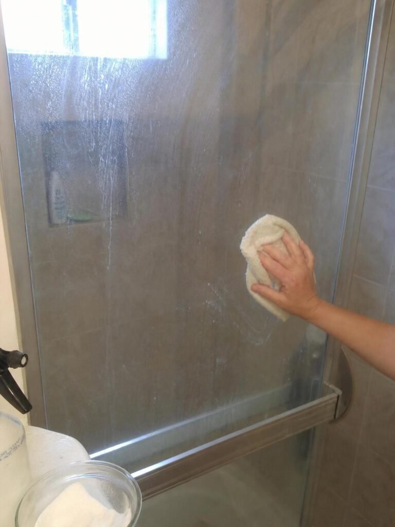 output1 75 Real household cleaning scene for how to clean cloudy shower doors; best way to clean cloudy shower doors; clean cloudy shower doors without damage; safe cleaner for cloudy shower doors; cloudy shower doors cleaning mistakes; how often to clean cloudy shower doors